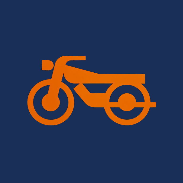 自動二輪1000・バイク置き場（黄色）：貼付けシート（バーナー加熱）