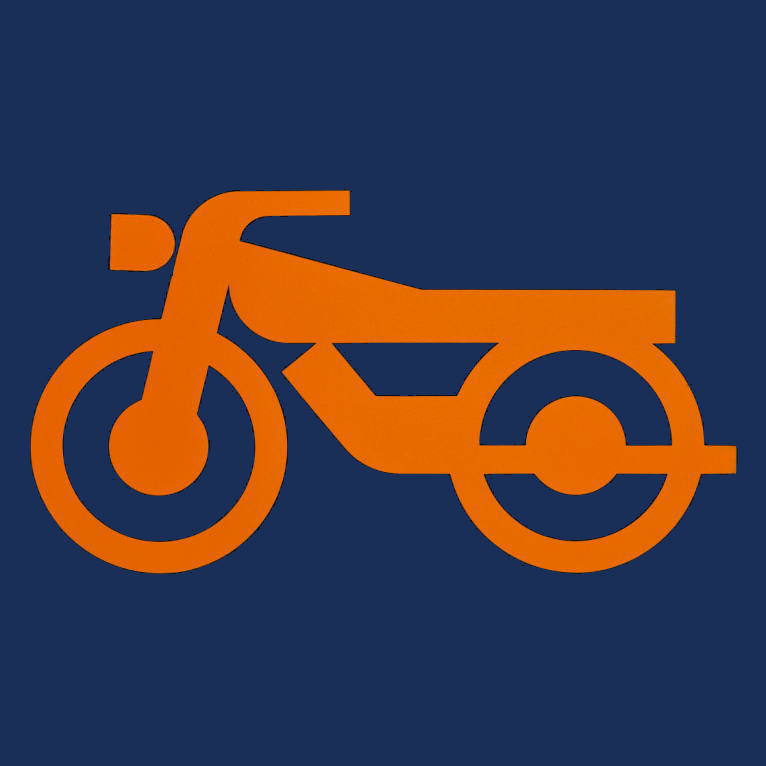 自動二輪1300・バイク置き場（黄色）：貼付けシート（バーナー加熱）