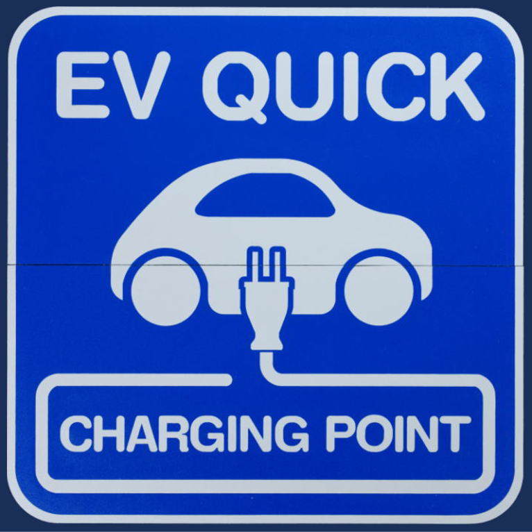 EV急速充電スペース表示：貼付けシート（バーナー加熱）