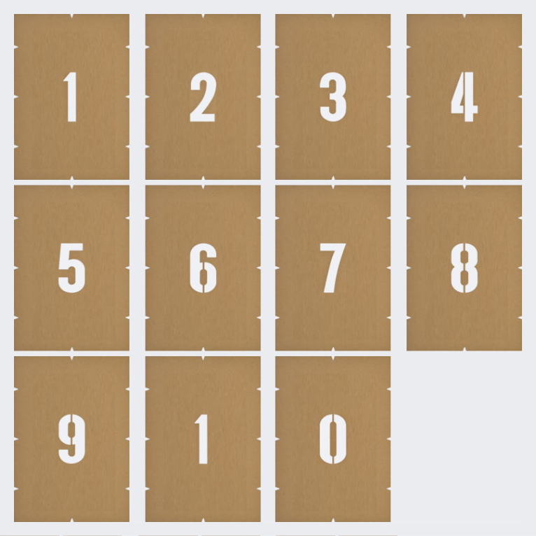 駐車枠番号：ペイント用ステンシル