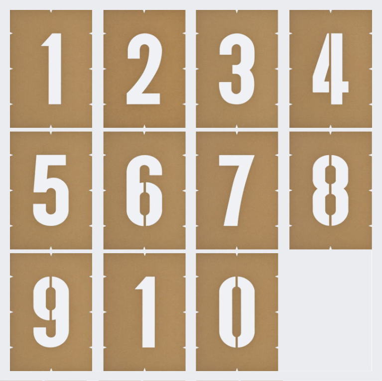 駐車スペース番号：ペンキ用テンプレート