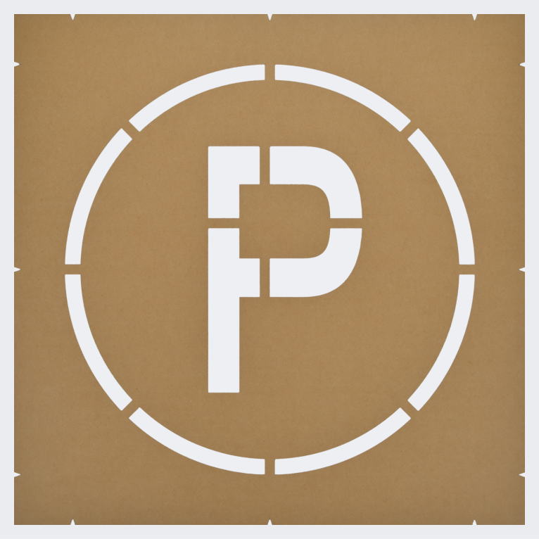 駐車場路面表示・駐車場区画表示・路面標示（駐車場用）・駐車スペース識別マーク：ペンキ用ステンシル