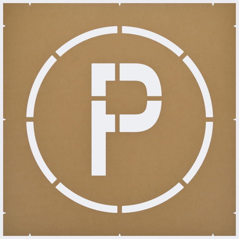 駐車場Pマーク・駐車場マーク（P表示）・駐車スペースマーク・駐車場用表示マーク：塗装用テンプレート