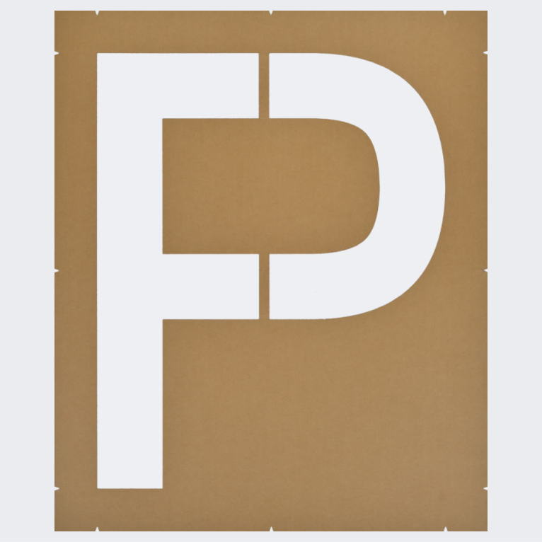 区分文字「P」駐車場表示：ペンキ用テンプレート