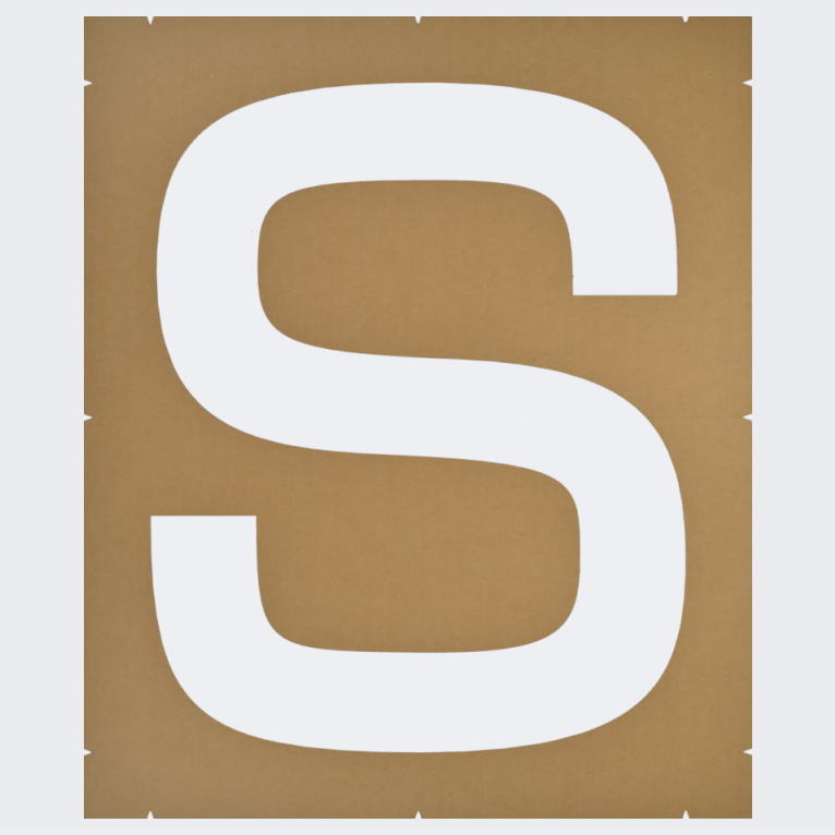 規制文字「STOP」駐車場表示：ペンキ用テンプレート